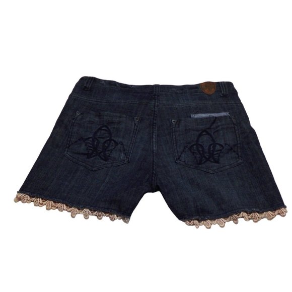 Institute Liberal lace bottom raw‎ hem denim shorts 14 - Picture 15 of 15
